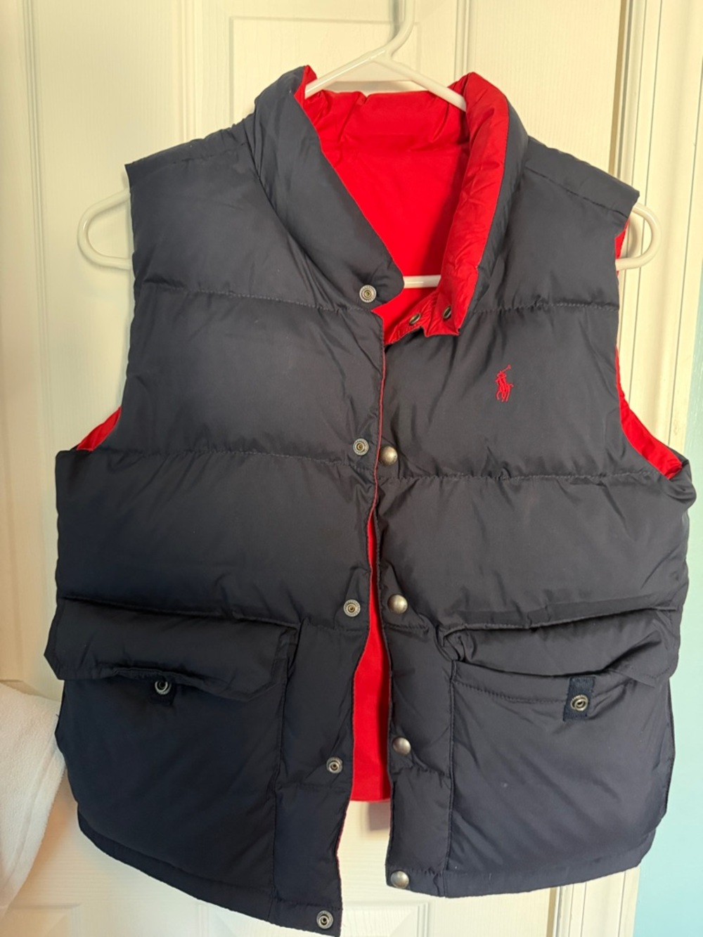 Ralph Lauren Navy & Red Reversible Quilted Vest